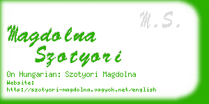 magdolna szotyori business card